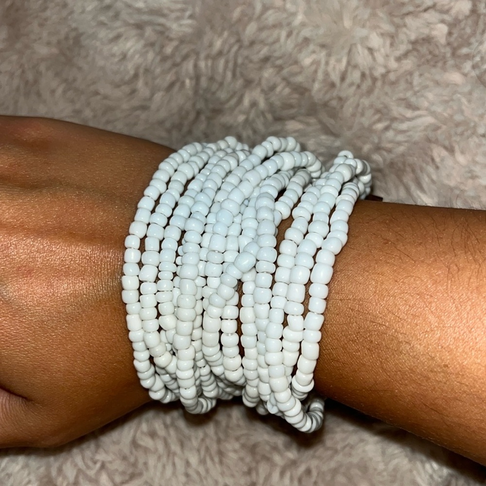 White beaded bracelet!